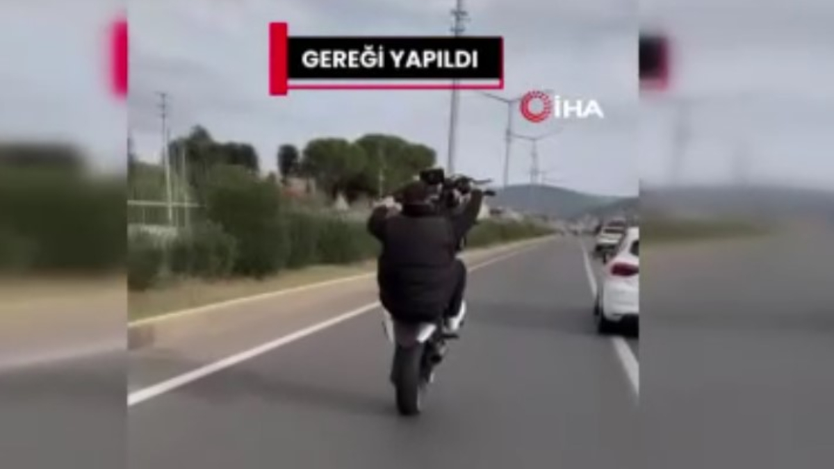 Sinop’ta Motosikletliye Tehlikeli Sürüş Ceza Kesildi